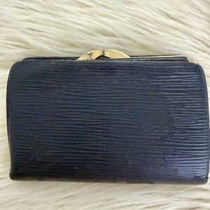Vintage Louis Vuitton Black Epi Kisslock Wallet *Project Piece*